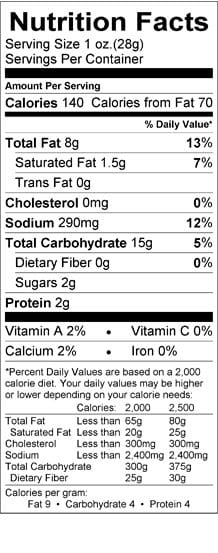 Nutritioinal Information