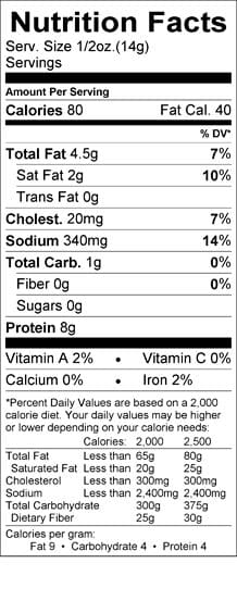 Nutritioinal Information