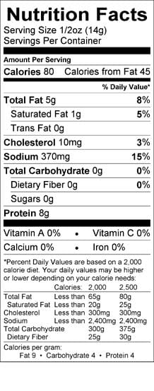 Nutritioinal Information