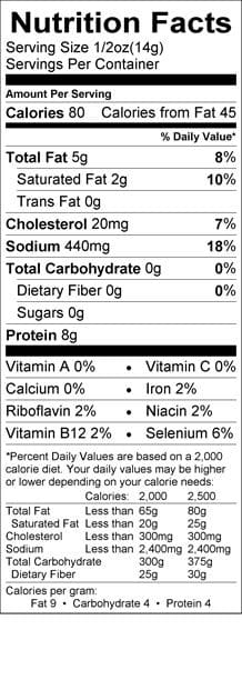 Nutritioinal Information